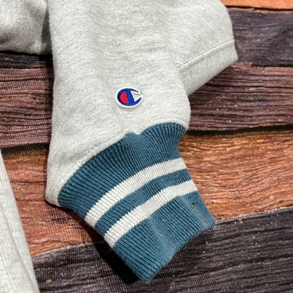 Vintage 1980s Champion Logo Stitched Reverse Weave Gray Crewneck Sweatshirt - Picture 3 of 4